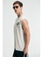 Superrıor Erkek Baskı Detaylı Bisiklet Yaka Oversize Fit Bej T-Shirt 4