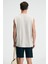 Superrıor Erkek Baskı Detaylı Bisiklet Yaka Oversize Fit Bej T-Shirt 5