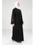 Serpme Taş Detaylı Siyah Abaya Takım 9320 4