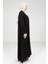 Taş Detaylı Şifon Siyah Abaya Takım 9321 5