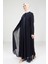 Taş Detaylı Şifon Lacivert Abaya Takım 9321 5