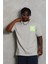 Unisex Oversize Baskılı Bisiklet Yaka T-Shirt - Gri 2