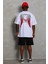 Unisex Oversize Baskılı Bisiklet Yaka T-Shirt - Beyaz 1
