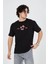 Erkek Ön ve Arka Baskılı T-Shirt - Siyah 2
