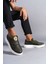 ET161 Hippo Bağcıksız Cilt Erkek Günlük Sneaker Ayakkabı Bt - Haki 1