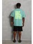 Unisex Oversize Baskılı Bisiklet Yaka T-Shirt - Mint Yeşili 2