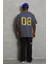 Unisex Oversize Baskılı Bisiklet Yaka T-Shirt - Füme 3