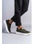 ET161 Hippo Bağcıksız Cilt Erkek Günlük Sneaker Ayakkabı Bt - Haki 2