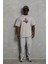 Unisex Oversize Baskılı Bisiklet Yaka T-Shirt - Gri 4