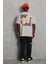 Unisex Oversize Baskılı Bisiklet Yaka T-Shirt - Gri 3