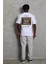 Unisex Oversize Baskılı Bisiklet Yaka T-Shirt - Beyaz 3