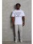 Unisex Oversize Baskılı Bisiklet Yaka T-Shirt - Beyaz 4