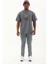 Unisex Oversize Baskılı Bisiklet Yaka T-Shirt - Füme 4