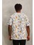 Unisex Oversize Baskılı Bisiklet Yaka T-Shirt - Beyaz 2