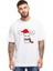 Ren Geyiği Baskılı Noel Için T-Shirt - Beyaz 1