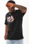 Unisex Oversize Baskılı Bisiklet Yaka T-Shirt - Siyah 3