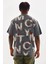 Unisex Baskılı Oversize T-Shirt - Füme 2