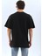 Unisex Oversize Taşlı Bisiklet Yaka T-Shirt - Siyah 2