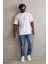 Unisex Baskılı Oversize T-Shirt - Beyaz 3