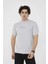 Unisex Bisiklet Yaka Slim Fit T-Shirt- Boyalı Gri 1