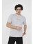 Unisex Bisiklet Yaka Slim Fit T-Shirt- Boyalı Gri 2