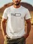 Baskılı Oversize Bisiklet Yaka T-Shirt - Beyaz 1