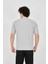 Unisex Waffle Kumaş Rahat Kol T-Shirt - Boyalı Gri 4