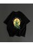 Ön ve Arka Baskılı Oversize Bisiklet Yaka T-Shirt- Siyah 1