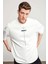 Unisex Baskılı Oversize T-Shirt - Beyaz 2