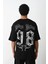 Unisex Baskılı Oversize T-Shirt - Siyah 1