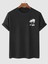 Baskılı Oversize Bisiklet Yaka T-Shirt - Siyah 1