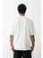 Unisex Baskılı Oversize T-Shirt - Beyaz 4