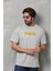 Unisex Basic Bisiklet Yaka Oversize T-Shirt - Gri 4