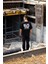Unisex Bisiklet Yaka Baskılı Oversize T-Shirt - Siyah 4