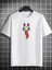 Unisex Bisiklet Yaka Baskılı Oversize T-Shirt - Beyaz 1
