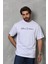 Unisex Bisiklet Yaka Baskılı Oversize T-Shirt - Beyaz 1