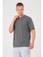 Unisex Düz Biskilet Yaka Oversize T-Shirt - Füme 1