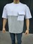 Unisex Torba Cep Detaylı Parçalı T-Shirt - Gri 2