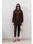 Tencel Büzgülü Tunik Kahverengi 1