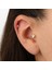 14 Ayar Altın 3 Taşlı Minimal Tragus Piercing 2