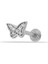 14 Ayar Altın Taşlı Kelebek Motifli Minimal Tragus Piercing 1