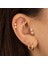 14 Ayar Altın Taşlı Kalp Sallantılı Minimal Tragus Piercing 2