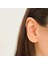 14 Ayar Altın Taşlı Yarım Çiçek Motifli Minimal Tragus Piercing 2