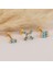 14 Ayar Altın Aqua Baget Taşlı Minimal Tragus Piercing 3