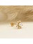 14 Ayar Altın Incili Çiçek Minimal Tragus Piercing 4