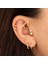 14 Ayar Altın Taşlı Kalp Sallantılı Minimal Tragus Piercing 2