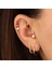 14 Ayar Altın Markis Taşlı Kalp Sallantılı Minimal Tragus Piercing 2