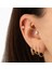 14 Ayar Altın Taşlı Çiçek Motifli Minimal Tragus Piercing 2