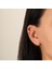 14 Ayar Altın Baget Taşlı Kare Minimal Tragus Piercing 2