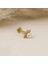 14 Ayar Altın Incili Yarım Çiçek Minimal Tragus Piercing 3